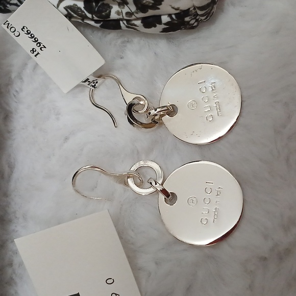 New gucci earrings Authentic dangle signature sterling silver Ag 925 mark - Picture 3 of 17